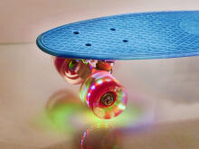 Ikonka Art.KX5375_2 Frisbee skateboard LED wheels blue