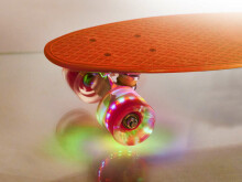 Ikonka Art.KX5375_4 Frisbee skateboard LED wheels orange