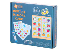 Ikonka Art.KX5369 Wooden puzzle board game memory fruit and shapes