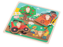 Ikonka Art.KX5368 Wooden jigsaw puzzle farm