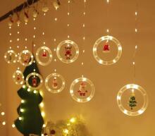 Ikonka Art.KX5249 LED curtain lights with figures 3m 125LED warm white
