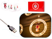 Ikonka Art.KX5249 LED curtain lights with figures 3m 125LED warm white