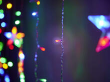Ikonka Art.KX5248_2 LED star curtain lights 2.5m 138LED multicolour