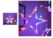 Ikonka Art.KX5247_2 LED moon curtain lights stars 2.5m 138LED multicolour