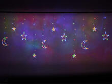 Ikonka Art.KX5247_2 LED moon curtain lights stars 2.5m 138LED multicolour