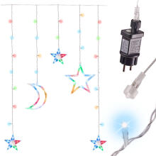 Ikonka Art.KX5247_2 LED moon curtain lights stars 2.5m 138LED multicolour