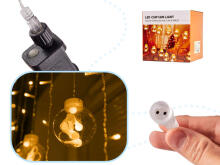 Ikonka Art.KX5245 LED curtain lights hanging balls 3m 108LED warm white