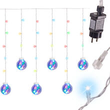 Ikonka Art.KX5245_1 LED curtain lights hanging balls 3m 108LED multicolour