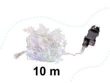 Ikonka Art.KX5240_2 LED snowflake chain lights 10m 100LED multicolour
