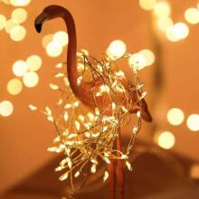 Ikonka Art.KX5238 LED lights wire chain garland icicles 6m 200LED warm white