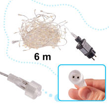 Ikonka Art.KX5238 LED lights wire chain garland icicles 6m 200LED warm white