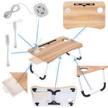 Ikonka Art.KX5185 Laptop table foldable bed stand USB
