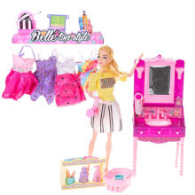 Ikonka Art.KX5151 Fashionista doll with dressing table and clothes to change into