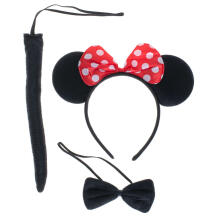 Ikonka Art.KX5050 Costume headband bow tie tail set mouse