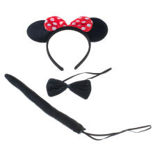 Ikonka Art.KX5050 Costume headband bow tie tail set mouse
