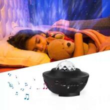 Ikonka Projector Art.KX4874_1 Black projector night light bluetooth speaker black