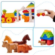 Ikonka Art.KX4810 DIPLO Farm large children's construction plastic blocks 303el.