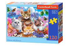 Ikonka Art.KX4802 CASTORLAND Puzzle 120el. Kittens with Flowers
