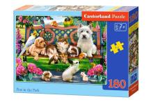 Ikonka Art.KX4800 CASTORLAND Puzzle 180el. Mājdzīvnieki parkā