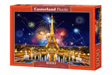 Ikonka Art.KX4781 CASTORLAND Puzzle 1000el. Glamour of the Night, Pariis - ilutulestik Eiffeli torni kohal