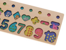 Ikonka Art.KX6209 Montessori koka skaitļu šķirotājs 3in1 13x36cm