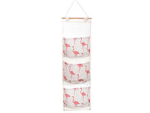 Ikonka Art.KX7970_1 Piekaramais rotaļlietu organizators rozā flamingo