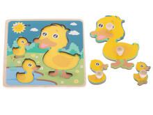 Ikonka Art.KX5368_1 Wooden jigsaw puzzle duck duck