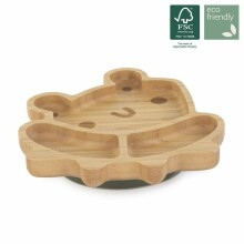BLW ECO Art.ML89472 Wooden plate with suction cup and compartments