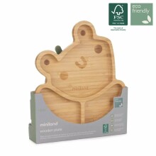 BLW ECO Art.ML89472 Wooden plate with suction cup and compartments