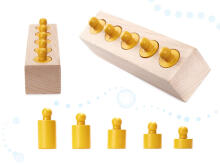 Ikonka Art.KX6290 Montessori wooden cylinder weights colourful