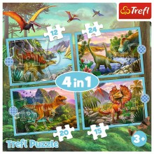 TREFL Puzzle Dinosaurs 4 in 1 set 12 15 20 24 pcs