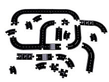 Ikonka Art.KX5260 Creative puzzle 2in1 roadway 40 elements
