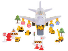 Ikonka Art.KX5987 Transporter aircraft + 6 cars construction vehicles side/front