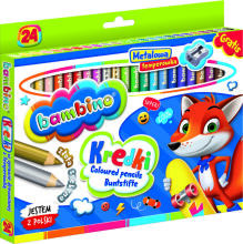 Ikonka Art.KX5487_1 BAMBINO Wooden-framed pencils 24 colours + sharpener