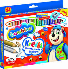 Ikonka Art.KX5487_1 BAMBINO Wooden-framed pencils 24 colours + sharpener