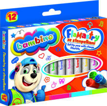 Ikonka Art.KX5478 BAMBINO zīmogspalvas 12 krāsas