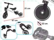Ikonka Art.KX5377 Trike Fix Mini distanču trīsritenis 3in1 ar pedāļiem balts