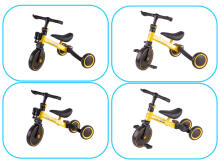 Ikonka Art.KX5377_1 Trike Fix Mini distanču trīsritenis 3in1 ar pedāļiem dzeltens