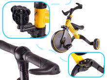 Ikonka Art.KX5377_1 Trike Fix Mini distanču trīsritenis 3in1 ar pedāļiem dzeltens