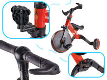 Ikonka Art.KX5377_2 Trike Fix Mini distanču trīsritenis 3in1 ar pedāļiem sarkans