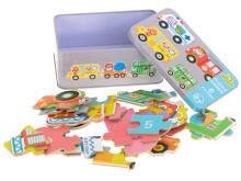 Ikonka Art.KX6017 Tinned puzzles vehicles 30 puzzles