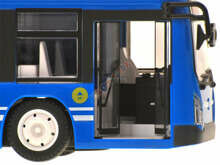 Ikonka Art.KX9563_2 Nuotoliniu būdu valdomas RC autobusas su durimis mėlynos spalvos