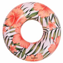 Ikonka Art.KX6099_1 BESTWAY 36237 Täispuhutavad rattaga lilled valge-roosa lehed