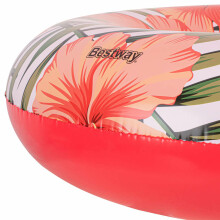 Ikonka Art.KX6099_1 BESTWAY 36237 Wheel inflatable flowers leaves white-pink