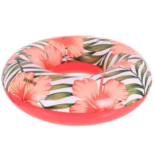 Ikonka Art.KX6099_1 BESTWAY 36237 Wheel inflatable flowers leaves white-pink