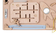 Bebe Basic Montessori Art.KX4630  Wooden sensory manipulation board 75x50cm