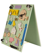 Ikonka Art.KX4629 Two-sided chalkboard wooden farm colourful manipulative board