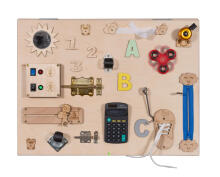 Bebe Basic Montessori Art.KX4628 Wooden sensory manipulation board double-sided natural