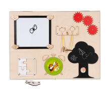 Bebe Basic Montessori Art.KX4628 Wooden sensory manipulation board double-sided natural