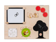 Bebe Basic Montessori Art.KX4628 Wooden sensory manipulation board double-sided natural
